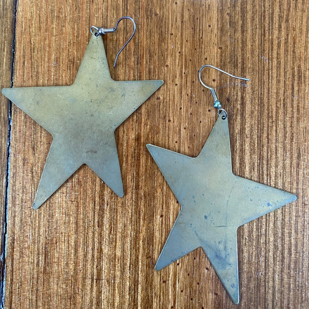 Metal Star Earrings (3 inches)
